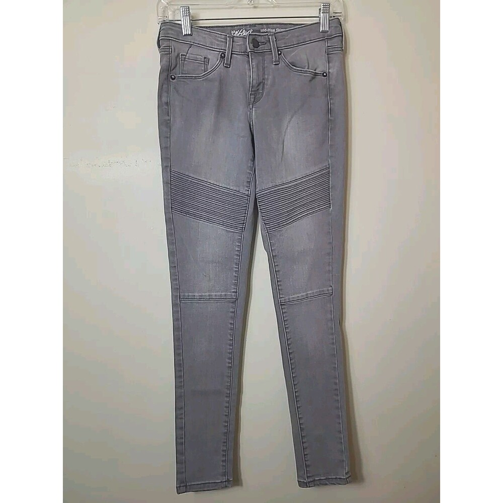 Mossimo Denim Mid Rise Skinny Power Stretch Gray Womens Size 00 R 24